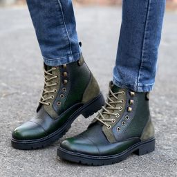 Leather Boots for Bikers Riders Trekking Trail & Hiking with Fur Lining Boots For Men-image-3