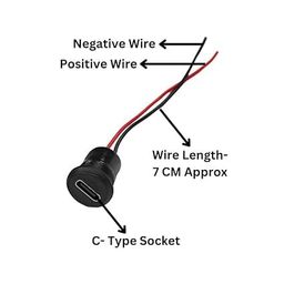 ESPTRONICS 10 Pcs Type C Female USB Panel Mount Socket Connector with Wire for Electronic Circuits and DIY Kit. image 3