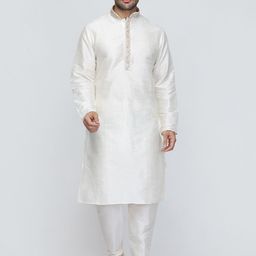 ROYAL KURTA Mandarin Collar Thread Work Straight Kurta With Churidar-picture-55
