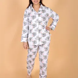 The Mom Store Conversational Printed Pure Cotton Night suit-image-32