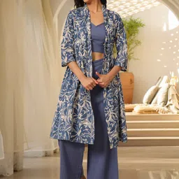JISORA Cotton Top & Trousers With Shrug Co-Ords-picture-31