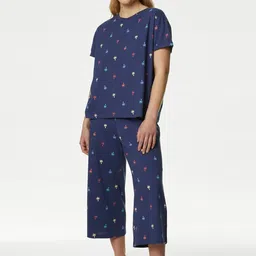 Marks & Spencer Printed Pure Cotton T-shirt With Pyjamas-picture-58