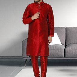 Moda Rapido Men Ethnic Motifs Embroidered Regular Thread Work Kurta with Pyjamas-picture-6