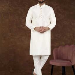 Moda Rapido Men Ethnic Motifs Embroidered Regular Thread Work Kurta with Pyjamas-picture-7