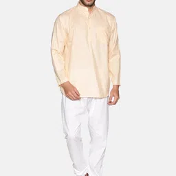 Sethukrishna Band Collar Pure Cotton Kurta With Churidar-image-33