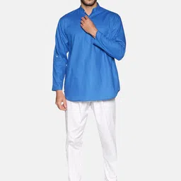 Sethukrishna Mandarin Collar Pure Cotton Kurta with Churidar-image-32