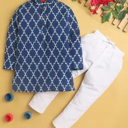 BAESD Boys Geometric Printed Kurta With Pyjamas-18