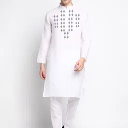 DEVOILER Ethnic Motifs Printed Mandarin Collar Regular Kurta with Pyjamas-picture-26