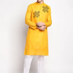 DEVOILER Ethnic Motifs Printed Mandarin Collar Straight Kurta With Pyjamas-picture-52