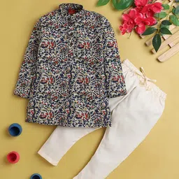 Jeetethnics Boys Ethnic Motifs Printed Regular Kurta with Pyjamas-5
