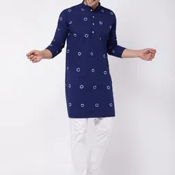VASTRAMAY Bandhani Printed Pure Cotton Kurta with Trousers-image-18