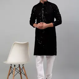 Jompers Embroidered Long Sleeve Sequinned Kurta & Churidar with Nehru Jacket-43