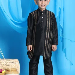 JBN Creation Boys Ethnic Motifs Printed Panelled Kurta with Pyjamas-5