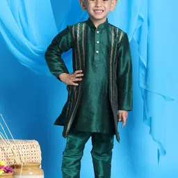 JBN Creation Boys Ethnic Motifs Printed Panelled Kurta with Pyjamas-14
