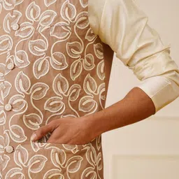 Jompers Regular Kurta with Pyjamas & Embroidred Nehru Jacket image 5