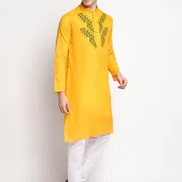 DEVOILER Geometric Printed Regular Kurta With Pyjamas image 4