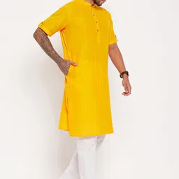 VASTRAMAY Men Solid Regular Kurta with Pyjamas image 4