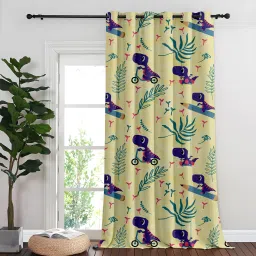 152.4 cm (5 ft) Polycotton Room Darkening Window Curtain Single Curtain-14