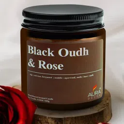 Scented Soy Wax Amber Jar Candle, Organic Luxury Aroma, Aromatic Candle-2