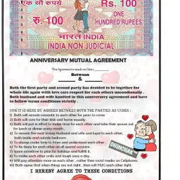 Anniversary Mutual Agreement with a Marker Pen and a Finger Rings for spouse Greeting Card-image-1