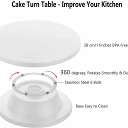 fitaza Plastic Cake Rotary Table Revolving Rotating Cake Stand Baking Too Plastic Cake Server image 5