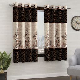 story@home 152 cm (5 ft) Polyester Semi Transparent Window Curtain (Pack Of 2)-picture-1