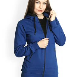 Belle Fille Blue Polyester Fleece Hooded Sweatshirt-picture-46