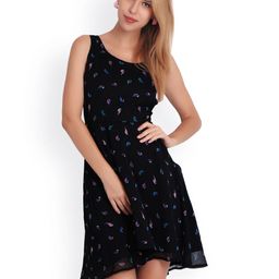 Belle Fille Black Printed High-Low Dress-image-33