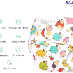 superbottoms basic Reusable Cloth Diaper for babies 0-3Y with 2 Dry Feel Pad Sheep Print image 4