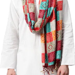 Cotton Silk Printed Multicolor Men Dupatta-image-57