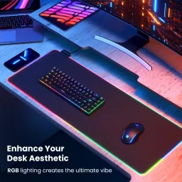Portronics Comfipad Glow Gaming Mouse Pad, RGB Lights, Non-Slip Base, Large Desk Mat, Mousepad image 5