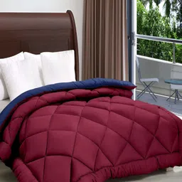 RF RELAXFEEL Maroon & Blue Heavy Winter 233 GSM Double Bed Comforter-image-53