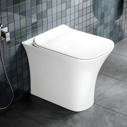 RECTO Ceramic Floor Mount Western Commode/ Toilet Seat with Soft Close Cover SYON205 Western Commode-image-31