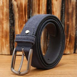 LOUIS STITCH Men Suede Leather Tang Slim Belt-image-26