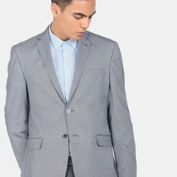 Arrow Men Grey Self-Design Single-Breasted Formal Blazer-picture-23