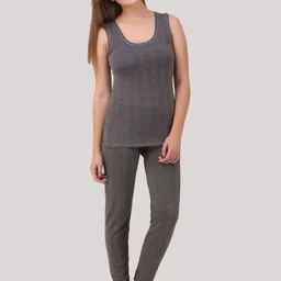 HAP Women Ribbed Sleeveless Round Neck Thermal Set-image-31