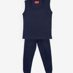 Kanvin Boys Navy Blue Ribbed Thermal Set-image-91