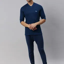 Lux Cottswool Solid V-Neck Thermal Set-picture-12