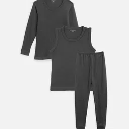 Kanvin Boys Charcoal Grey 3 Piece hermal Set-14