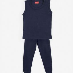 Kanvin Boys Navy Blue Ribbed Thermal Set-image-62