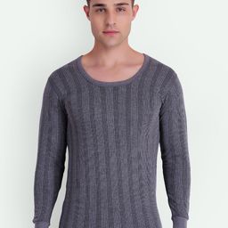 T.T. Elite Striped Round Neck Ribbed Polyfill Technology Thermal Set-image-22