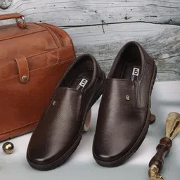 ID Men Brown Leather Formal Shoe-image-50
