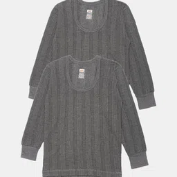 Dollar Ultra Kids Pack Of 2 Striped Cotton Thermal Tops-image-34