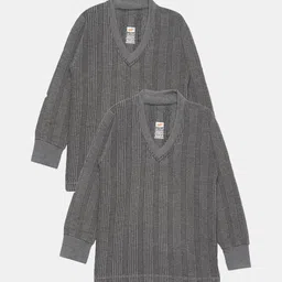 Dollar Ultra Kids Pack Of 2 Striped Cotton Thermal Tops-image-8