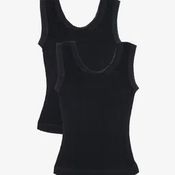 Kanvin Girls Pack Of 2 Black Self Design Thermal Tops-image-30
