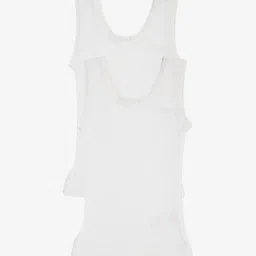 Kanvin Girls Pack of 2 Off-White Ribbed Thermal Tops-image-23