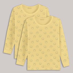 Kanvin Boys Yellow Pack of 2 Printed Thermal Tops-image-79