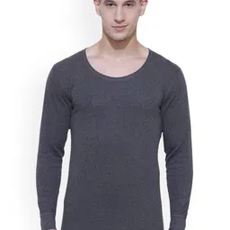 Bodycare Men Charcoal Grey Solid Thermal Tops-image-27