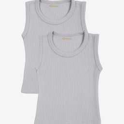 Kanvin Boys Pack Of 2 Grey Ribbed Thermal Vests-image-89