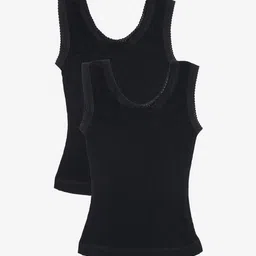 Kanvin Girls Pack of 2 Black Self Design Thermal Tops-image-28